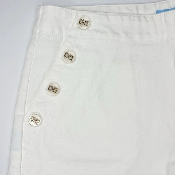 J McLaughlin White Dominica Shorts Sailor Button Cotton Stretch size 6 NEW - Picture 6 of 7